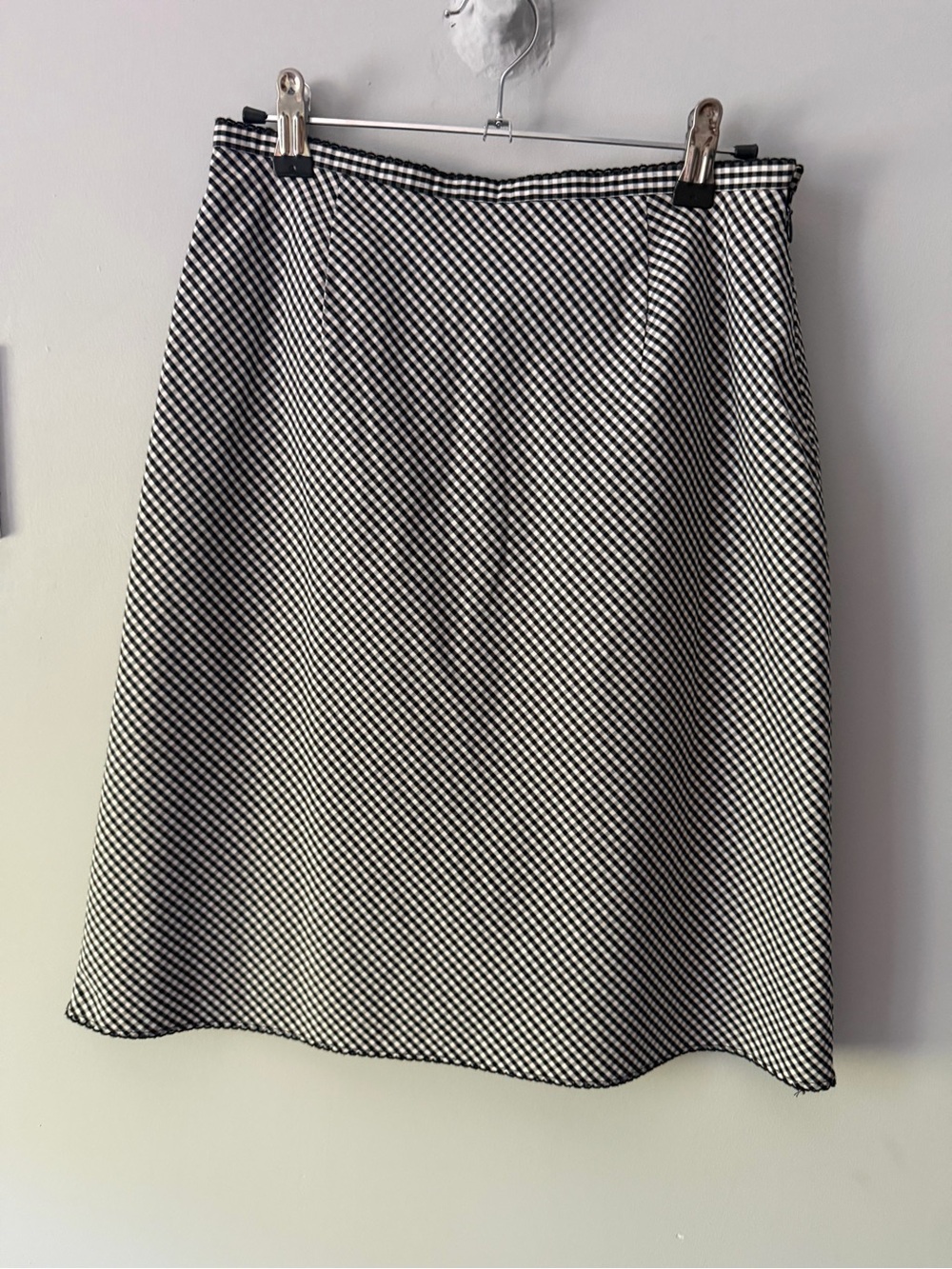 Liz Claiborne Black and White Diagonal Check A-Line Skirt